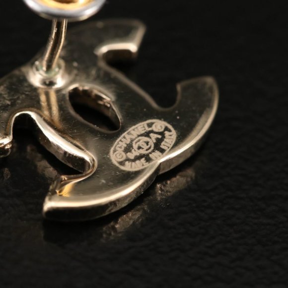 Chanel Multicolor Rhinestone CC Stud Earrings - Picture 6 of 6